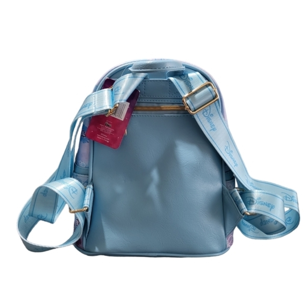 Disney Princess‎ Cinderella Mini Vegan Leather Backpack Blue 11" Bag - Picture 6 of 13